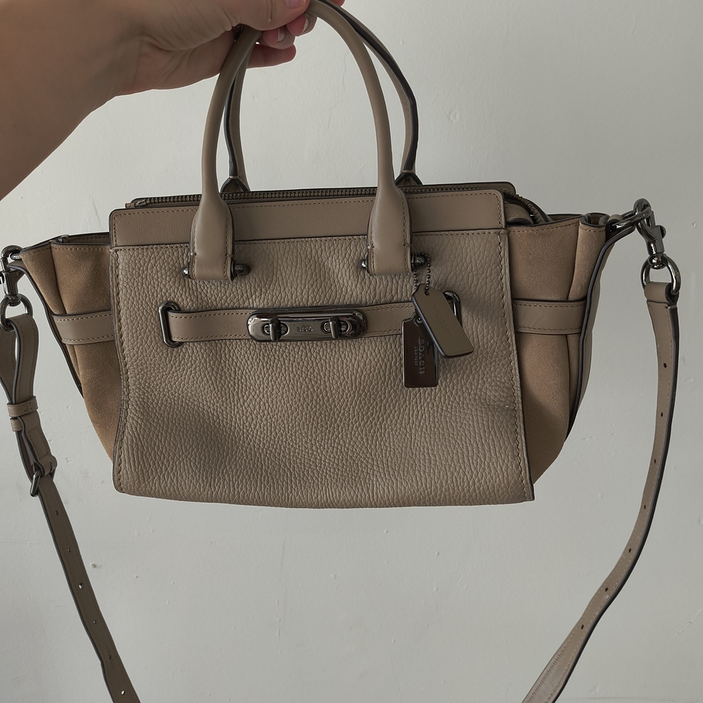 Coach Beige Leather Satchel